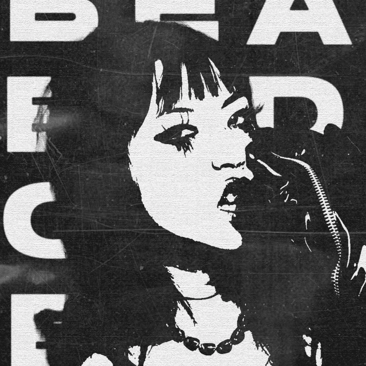 Plakat czarno-biały w stylu artystycznym drukowany w dużym formacie